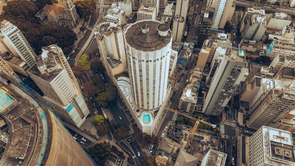 aerial view of Sao Paulo city skyline Brazil