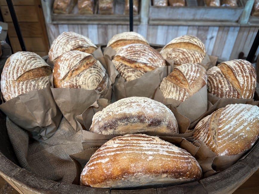 artisan sourdough bread loaves sliced showing texture