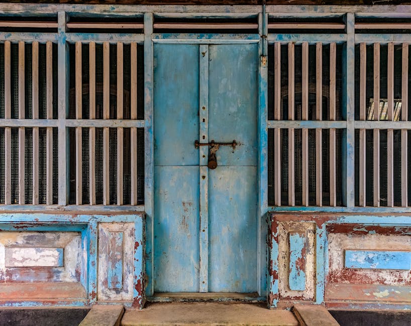 blue painted doors in Seville old town