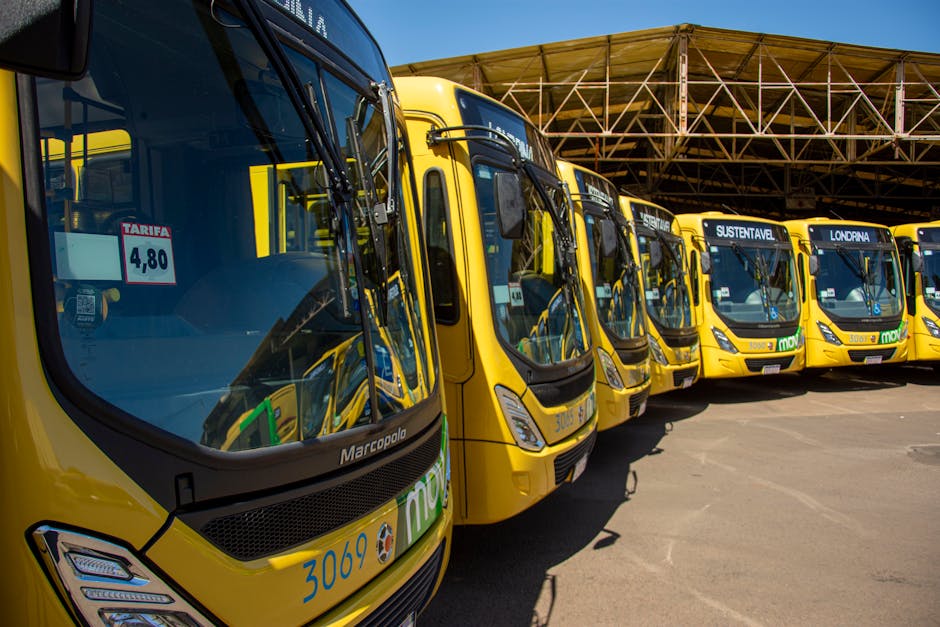 bus station in Brazil with departing buses