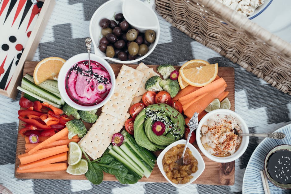 colorful plant-based food platter