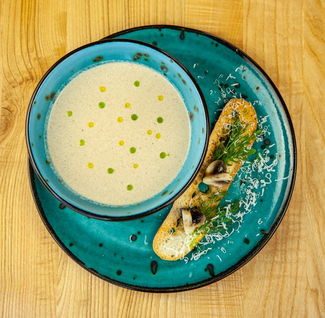 colorful plates with regional Polish soups