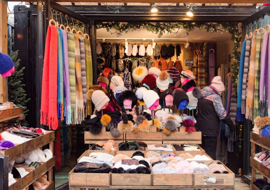 colorful winter accessories scarves gloves hats