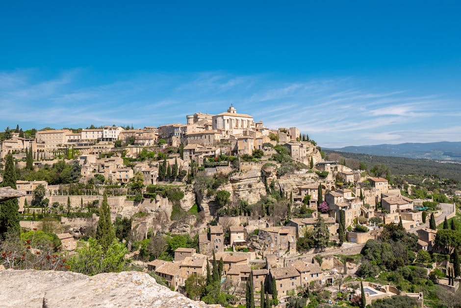 colourful narrow street of Gordes village Luberon