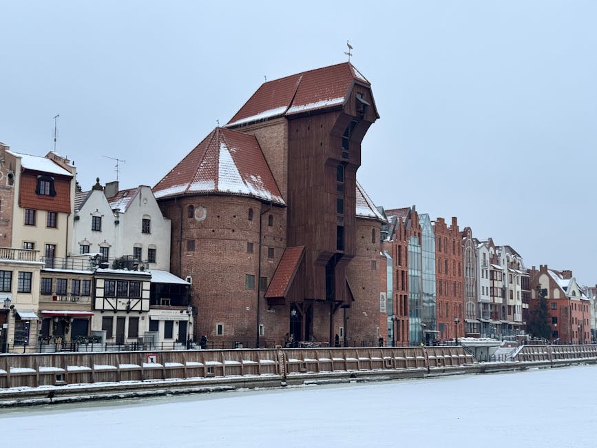 colourful wooden hostels Gdansk old town