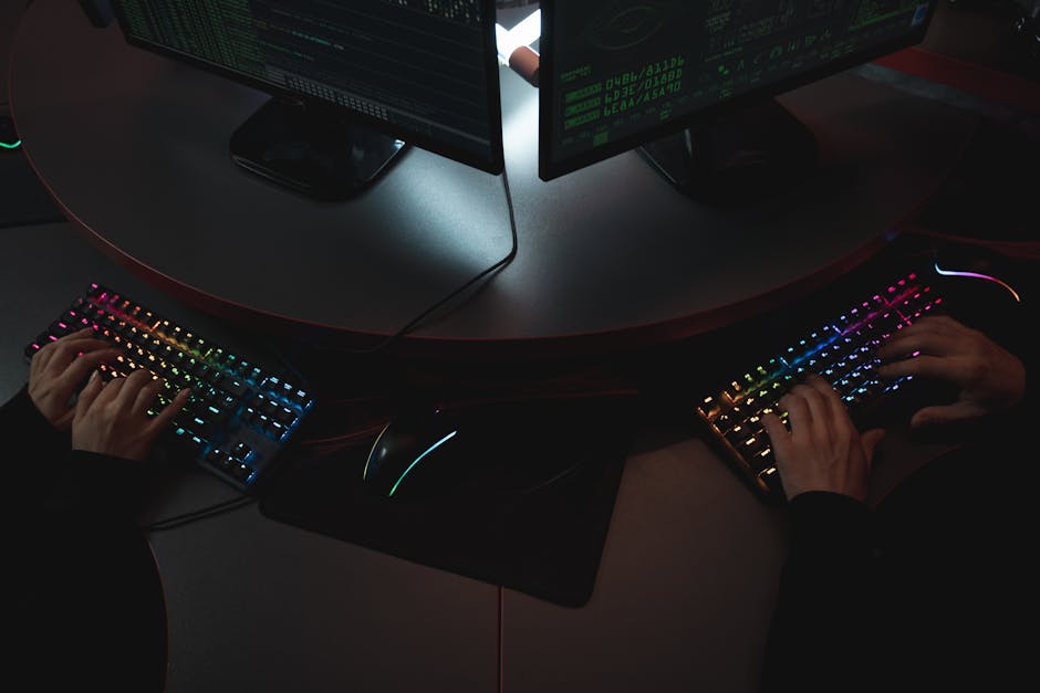 cybersecurity expert analyzing code at terminal