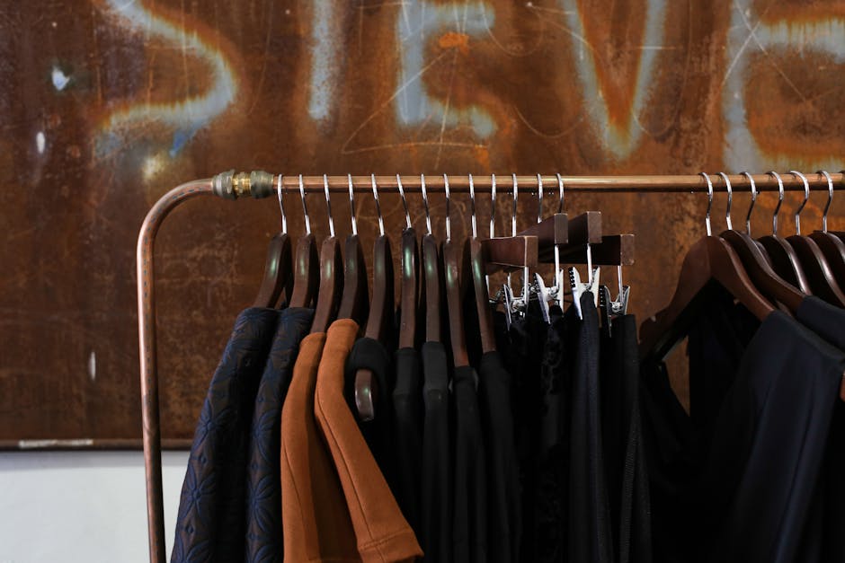 designer clothing rack modern store Warsaw