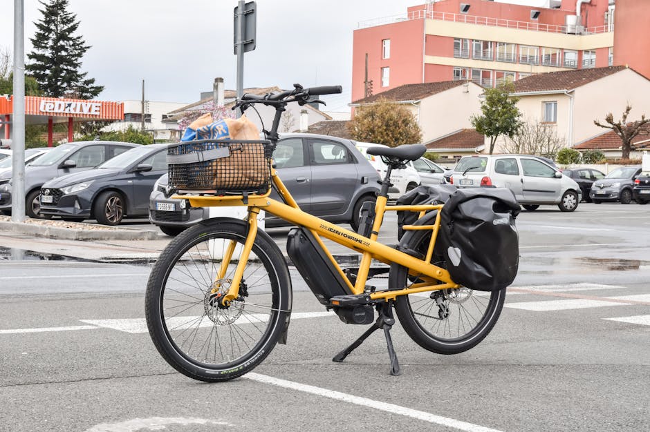 e-bike parked near bicycle lane city Germany