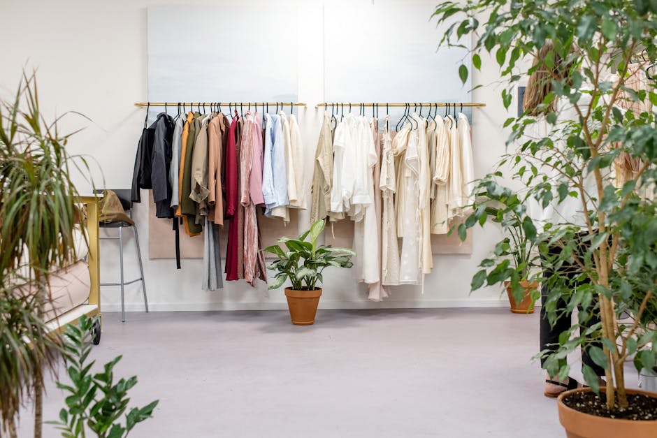 eco-friendly clothing rack display