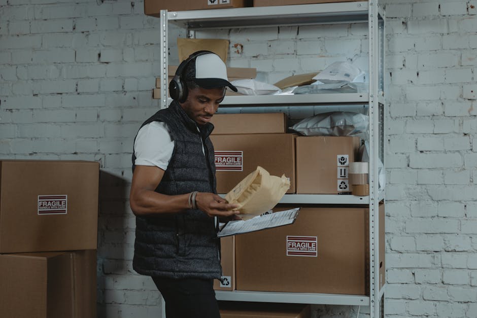 ecommerce package being sorted in warehouse