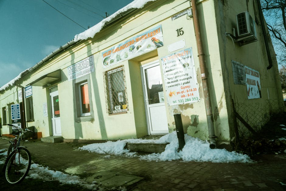 electronics shop storefront in Poland