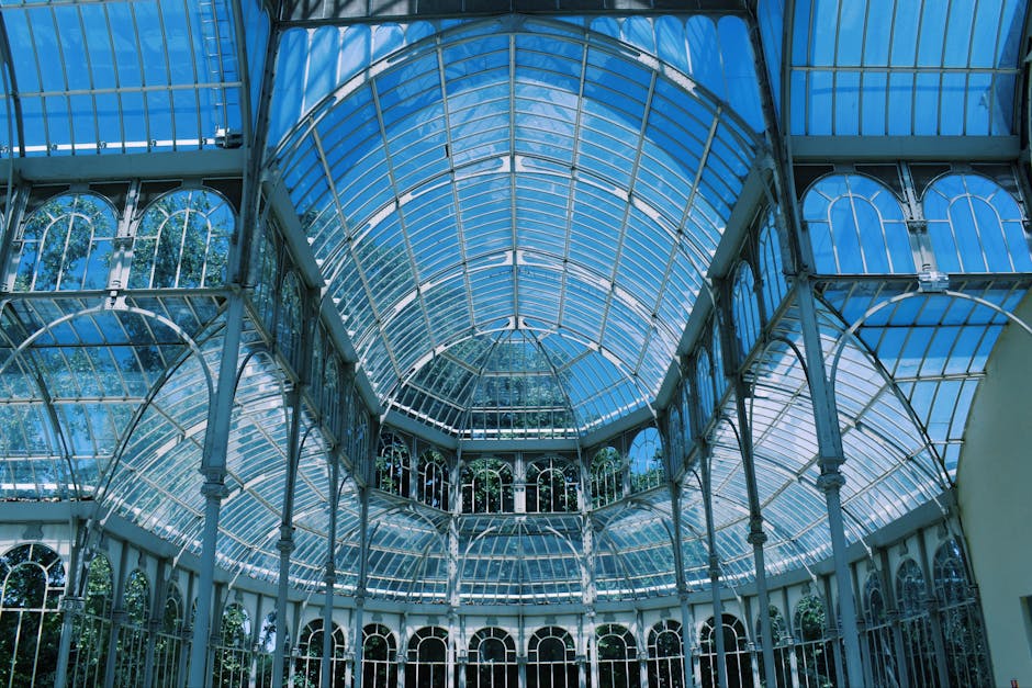 elegant iron and glass market interior Madrid