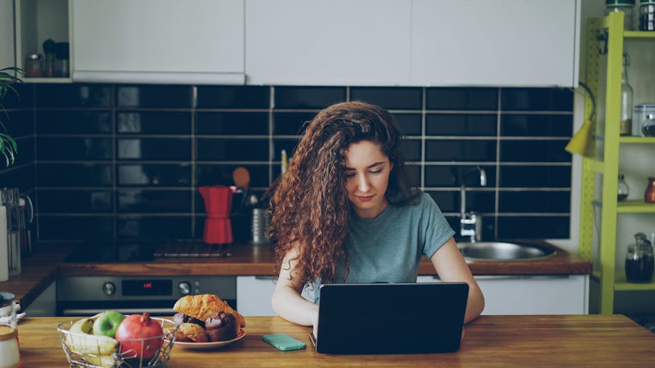 entrepreneur working from home in Brazil kitchen