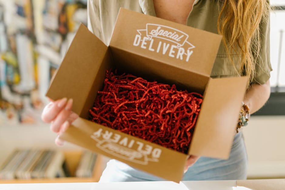 fashion delivery package opening
