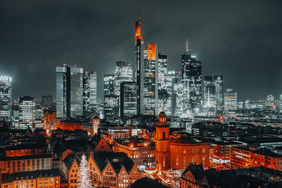 Frankfurt skyline financial district Germany