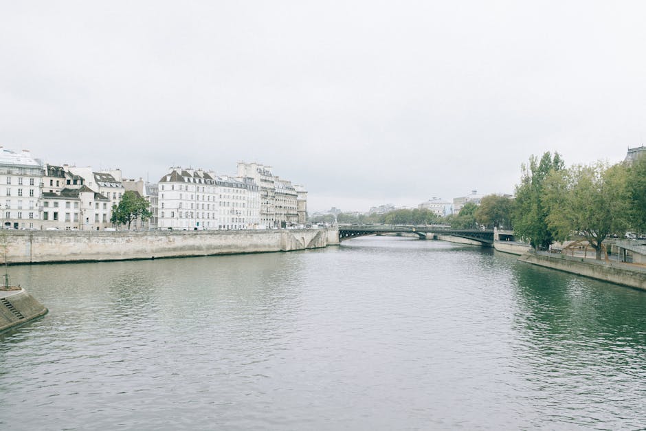 French cityscape with river and bridges