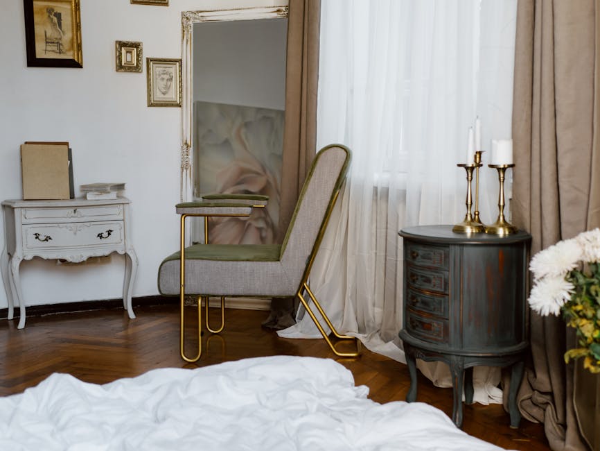 French urban apartment interior at dusk