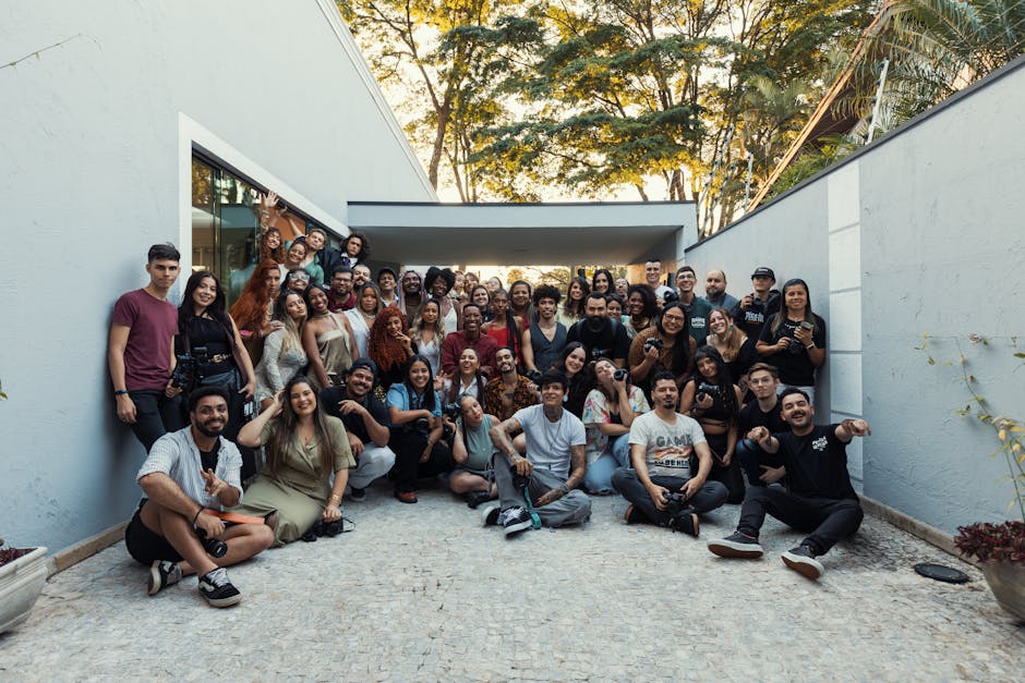 group of young people at tech meetup