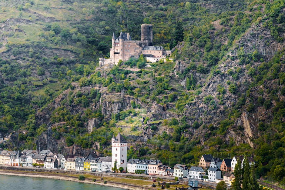 historic German castle on Rhine cliff
