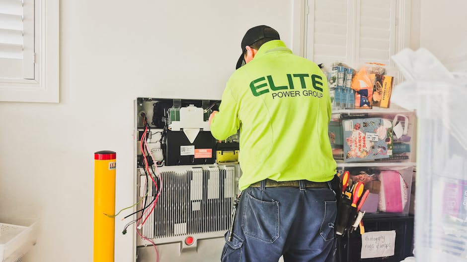 home battery storage installation in garage