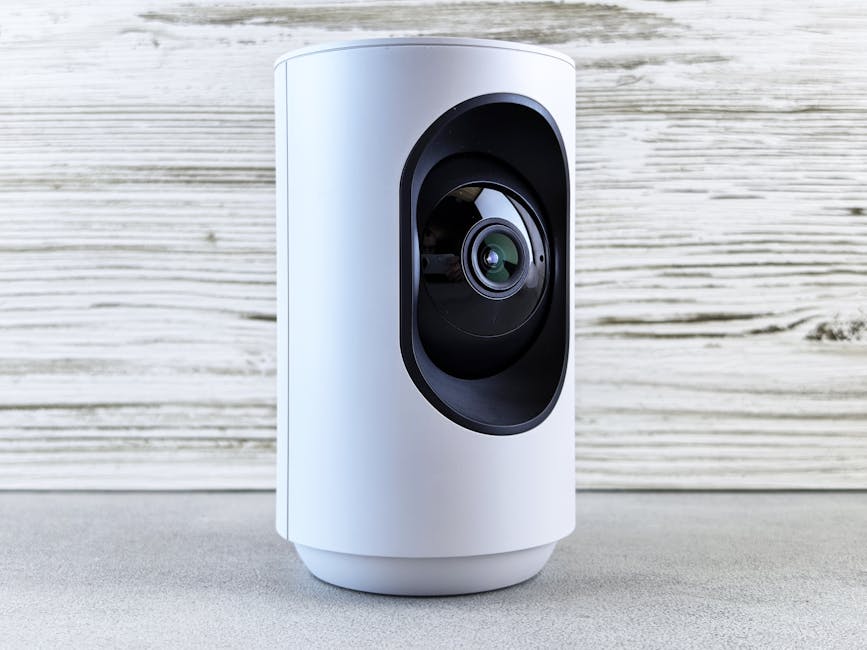 home surveillance equipment flat lay