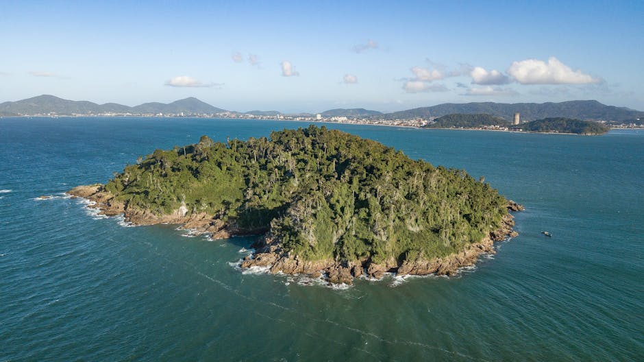 island aerial view ocean Brazil
