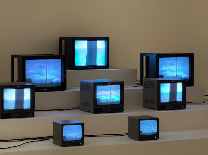modern flat screen televisions on display