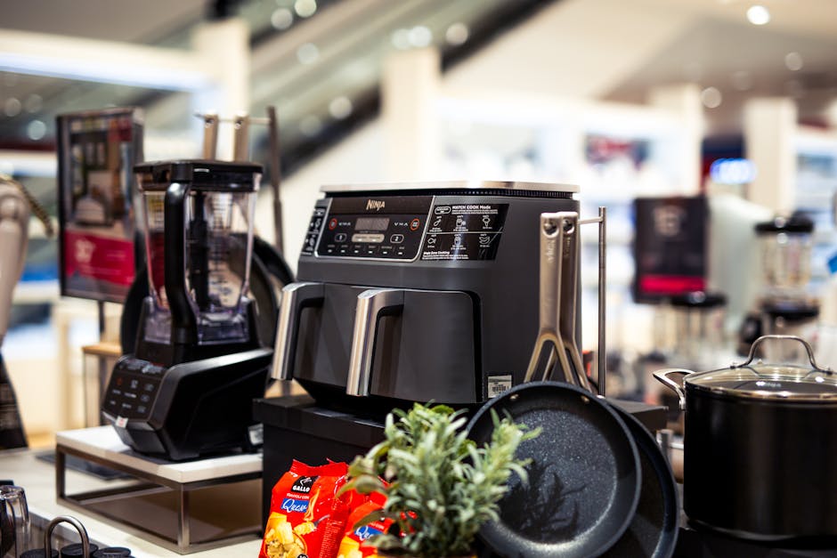 modern home appliance section in retail store