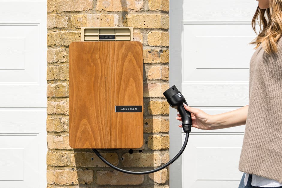 modern wallbox charger installed outdoor house