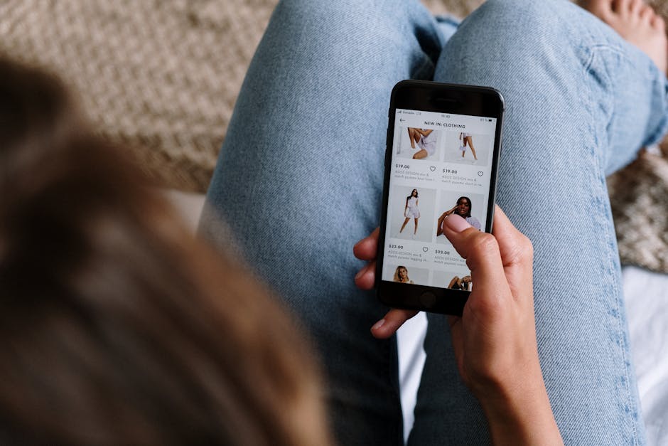 person browsing online store on smartphone