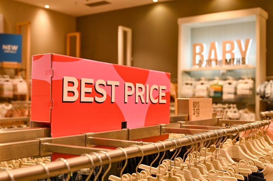 person  in German retail store comparing prices