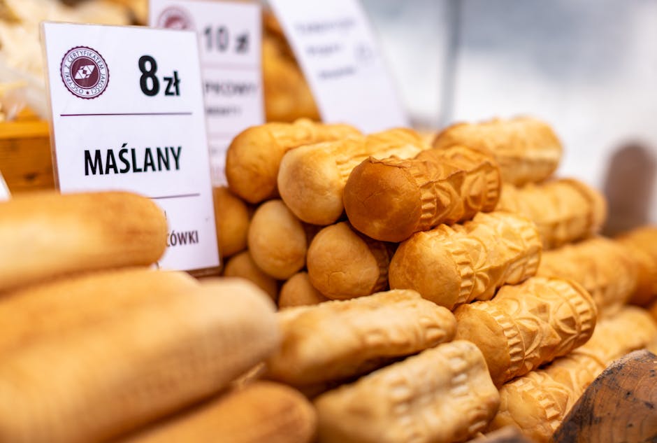 Polish zakopane mountain village food stall with oscypek cheese