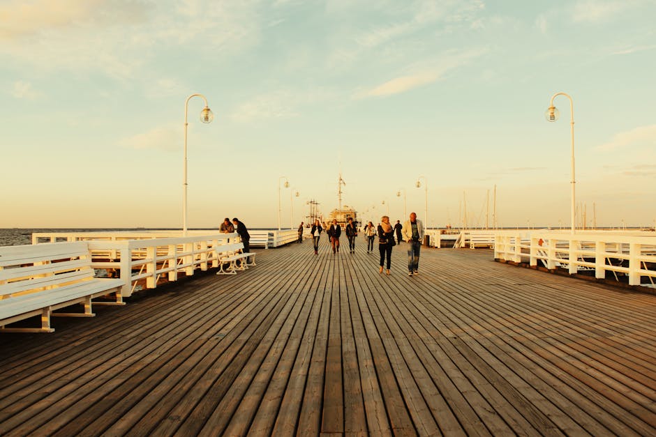 Sopot wooden pier extending into sea