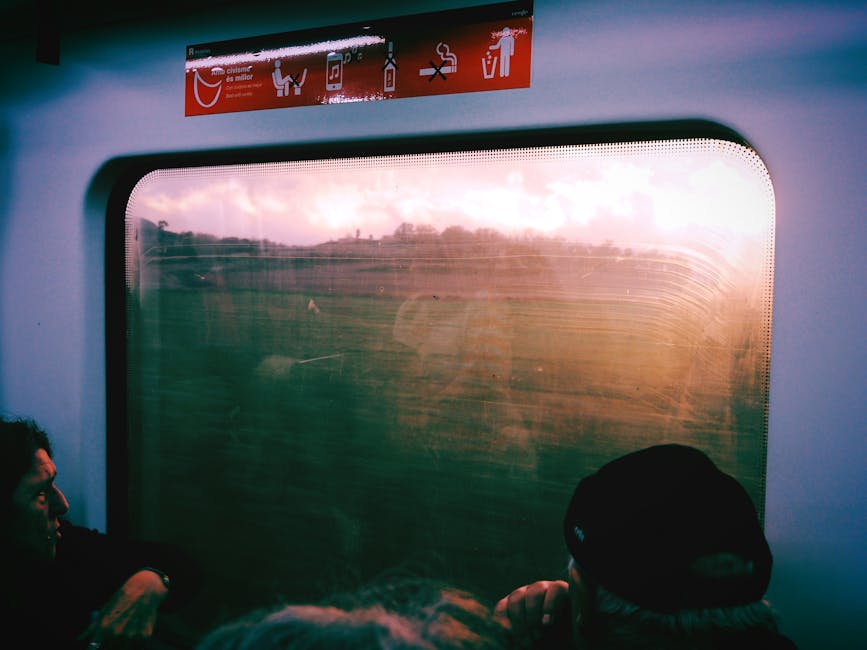 Spain landscape seen from train window