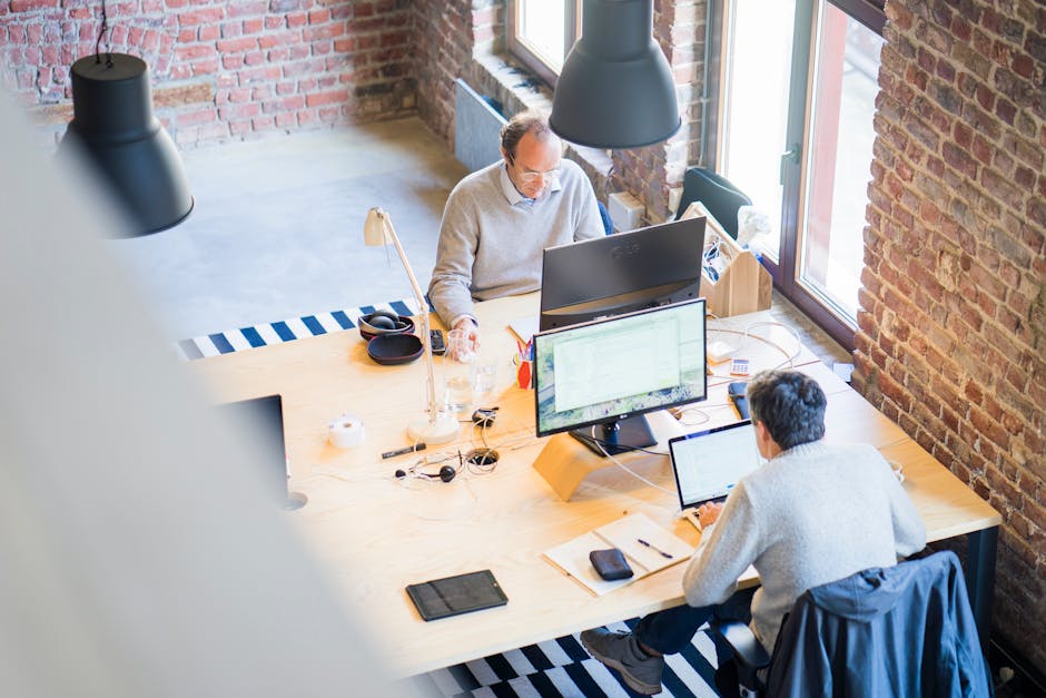 startup team working in modern co-working space in Spain