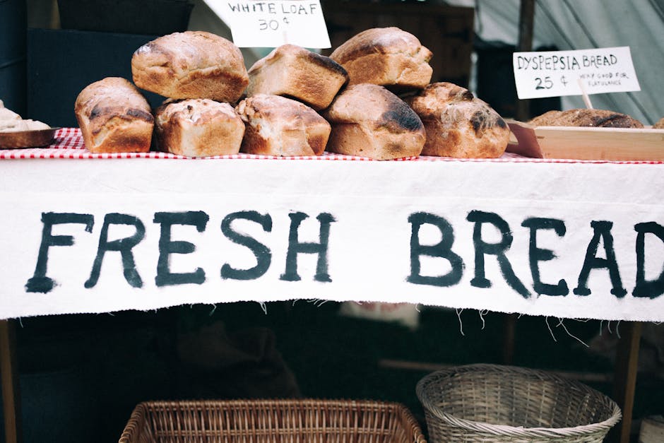 Traditional French bread market stall