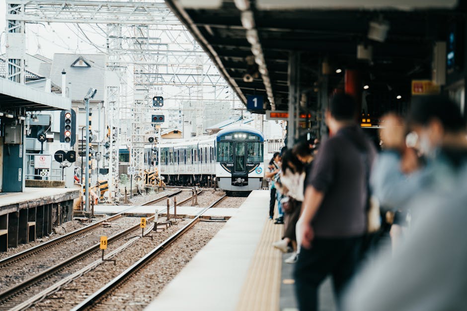 train platform with passengers