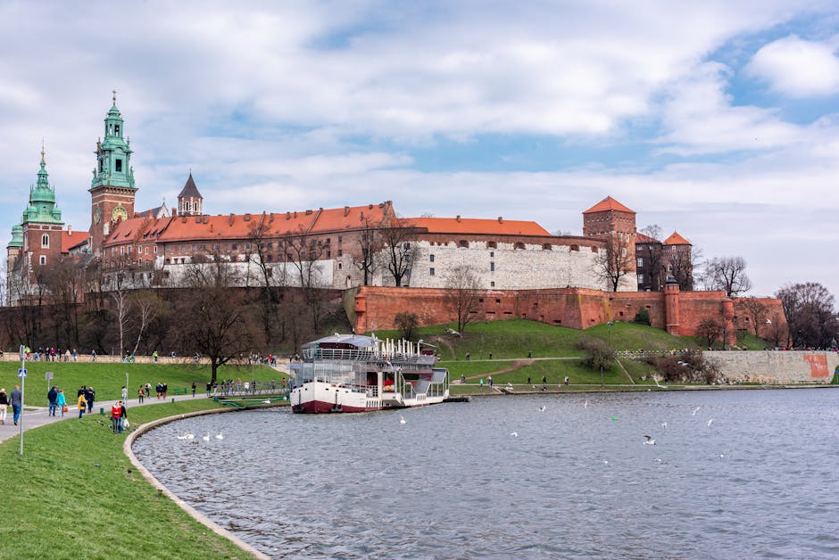 Vistula river waterfront Krakow