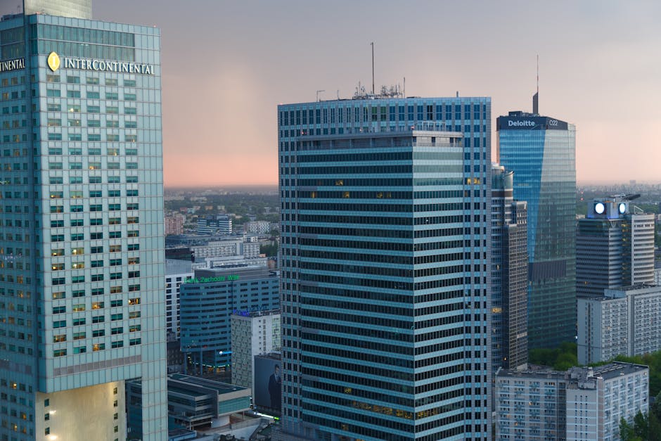 Warsaw business district offices