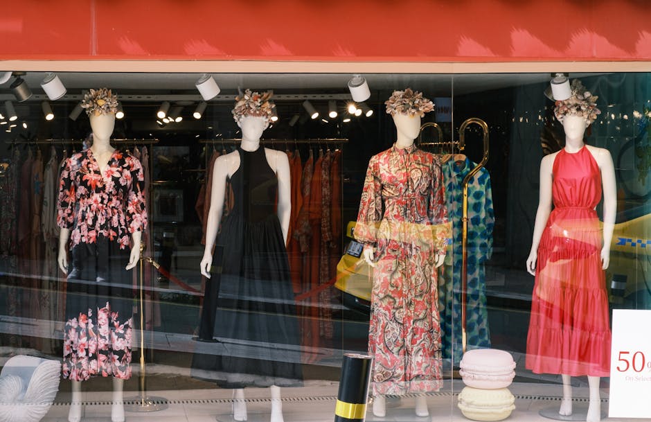colorful Spanish clothing store display Barcelona