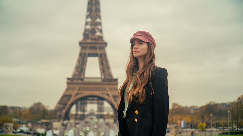 Parisian woman wearing elegant simple outfit